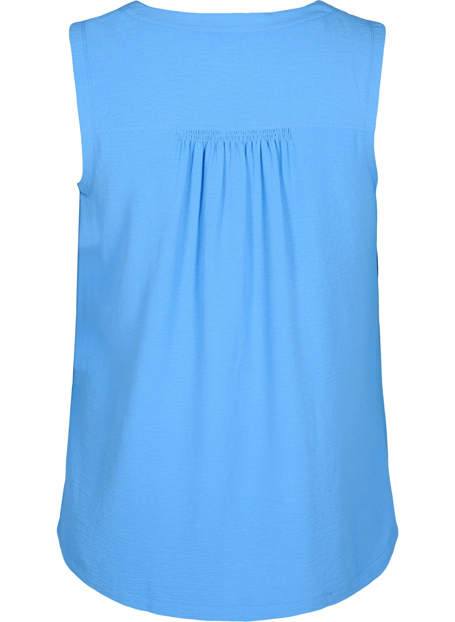 ZizzifashionSleeveless top with wrinkle details, Blue, Packshot image number 1