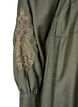 Viscose dress with embroidery and tiered ruffles, Green, Packshot image number 3