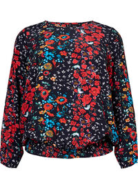 Floral viscose top with smock