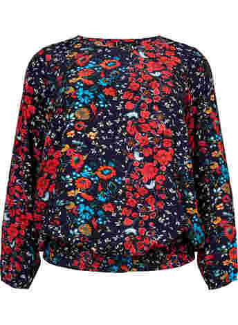 Floral viscose top with smock