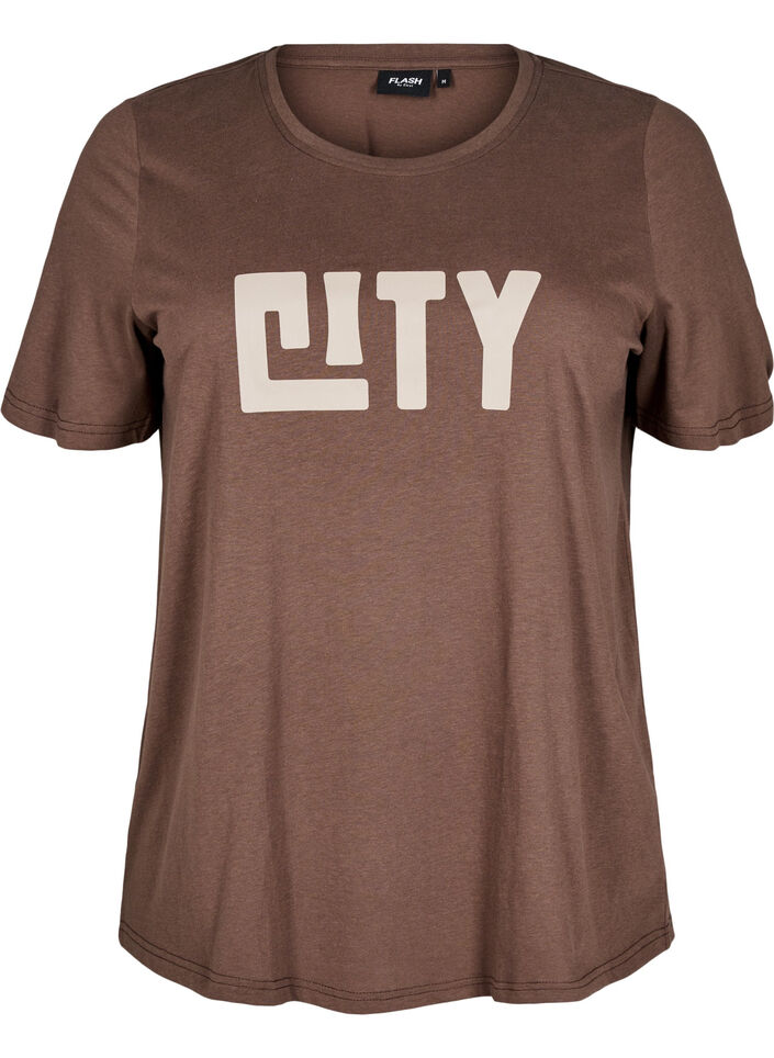 FLASH - T-shirt with motif, Brown, Packshot image number 0