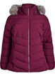 Short puffer jacket with hood, Dark Bordeaux, Packshot image number 0