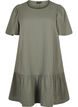Cotton short-sleeved dress with a-line cut, Thyme, Packshot image number 0