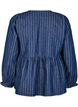 Striped denim blouse with front tie, Blue, Packshot image number 1