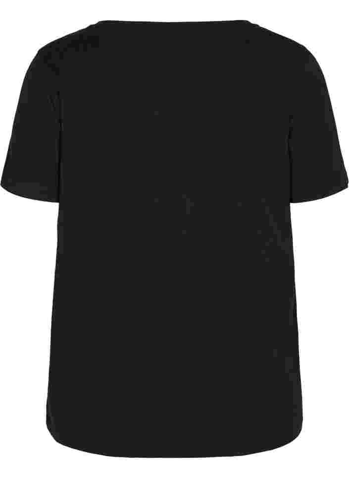 Sports t-shirt with print, Black w. LFT, Packshot image number 1
