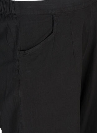 Loose culotte trousers in cotton, Black, Packshot image number 2