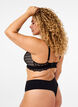 Bralette with lace and soft padding, Black, Model image number 2