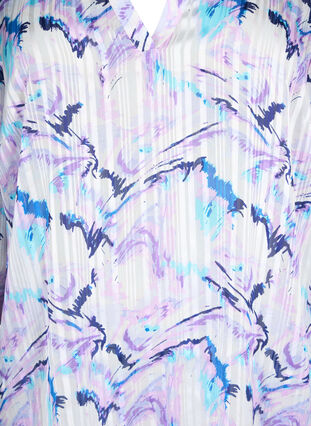 Printed blouse with 3/4 sleeves, Blue Lilac AOP, Packshot image number 2