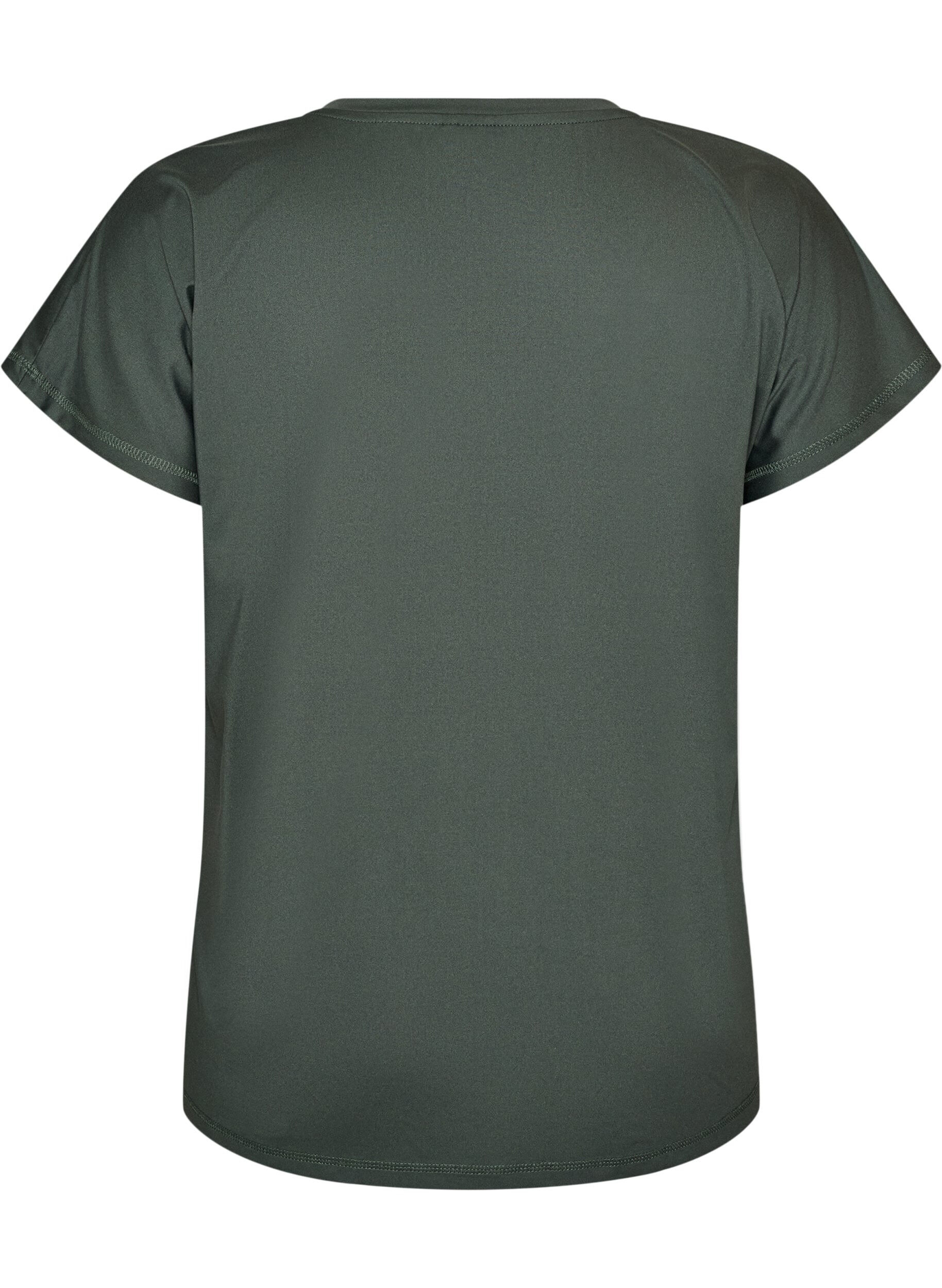 ZizzifashionLoose training t-shirt with V-neck, Green, Packshot image number 1