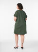 Short textured jersey dress with a round neck, Green, Model image number 2