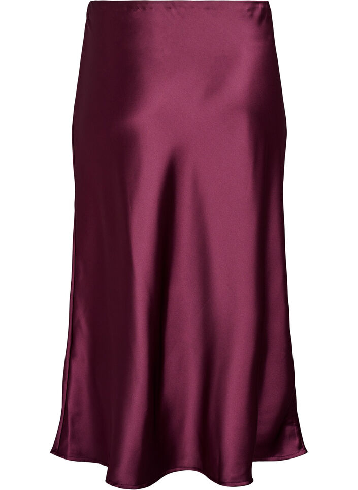 Satin midi skirt, Dark Bordeaux, Packshot image number 1