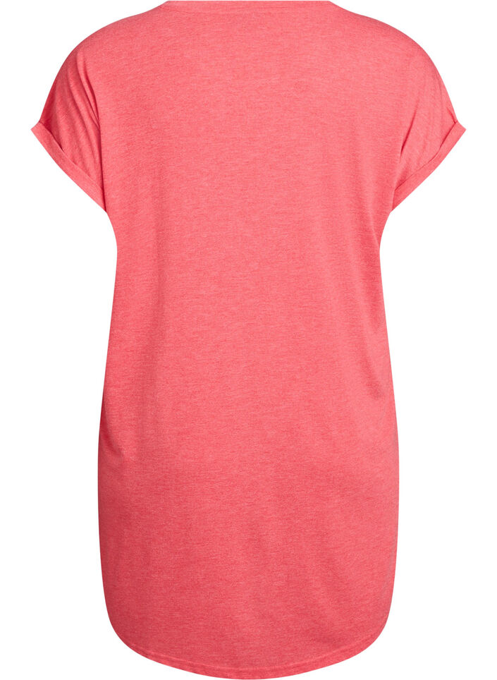 Short sleeve nightgown with text print, Red, Packshot image number 1