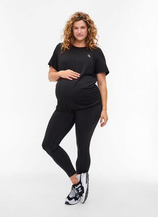 Maternity gym t-shirt, Black, Model image number 2