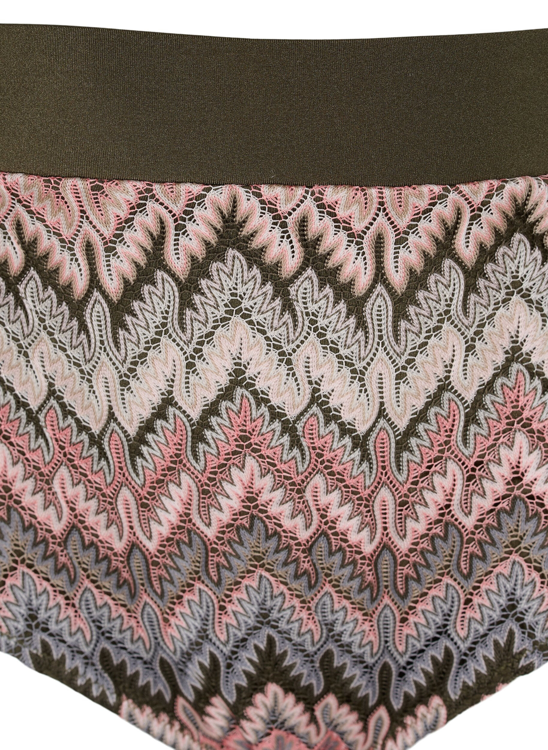 Zizzifashion Patterned bikini tai bottoms with a high waist, Beech AOP, Packshot image number 2