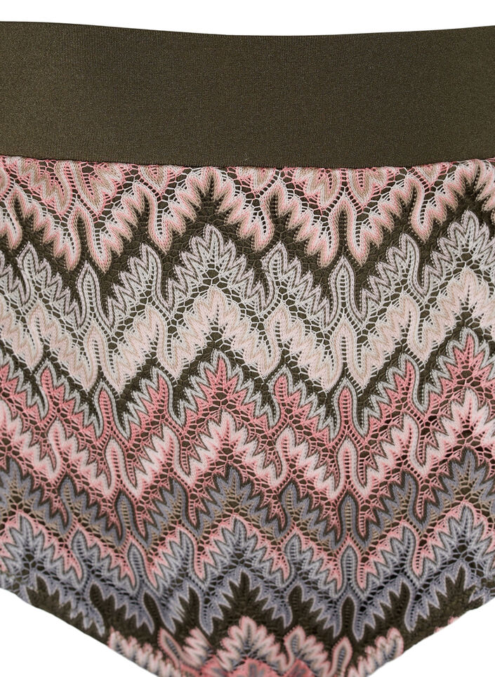 Patterned bikini tai bottoms with a high waist, Beech AOP, Packshot image number 2