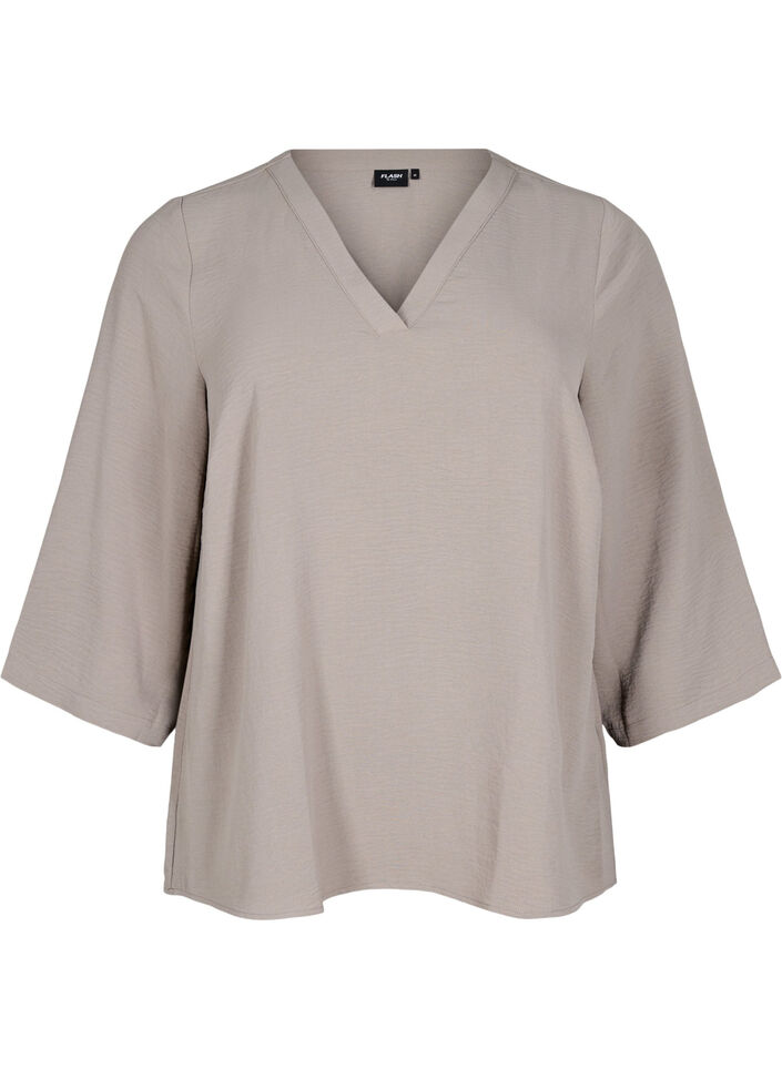 FLASH - Blouse with 3/4 sleeves, Beige, Packshot image number 0