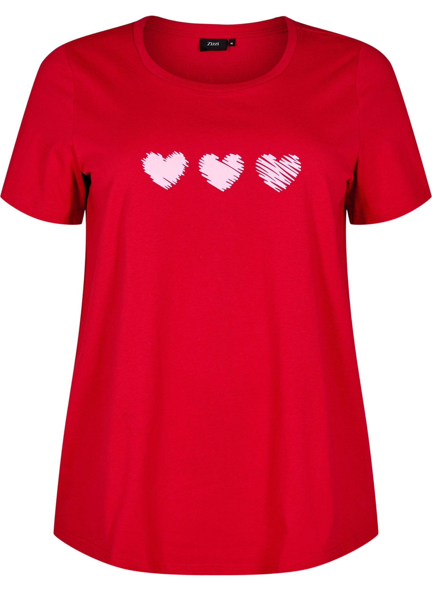 Zizzifashion Cotton T-shirt with motif, Salsa w. Hearts, Packshot image number 0