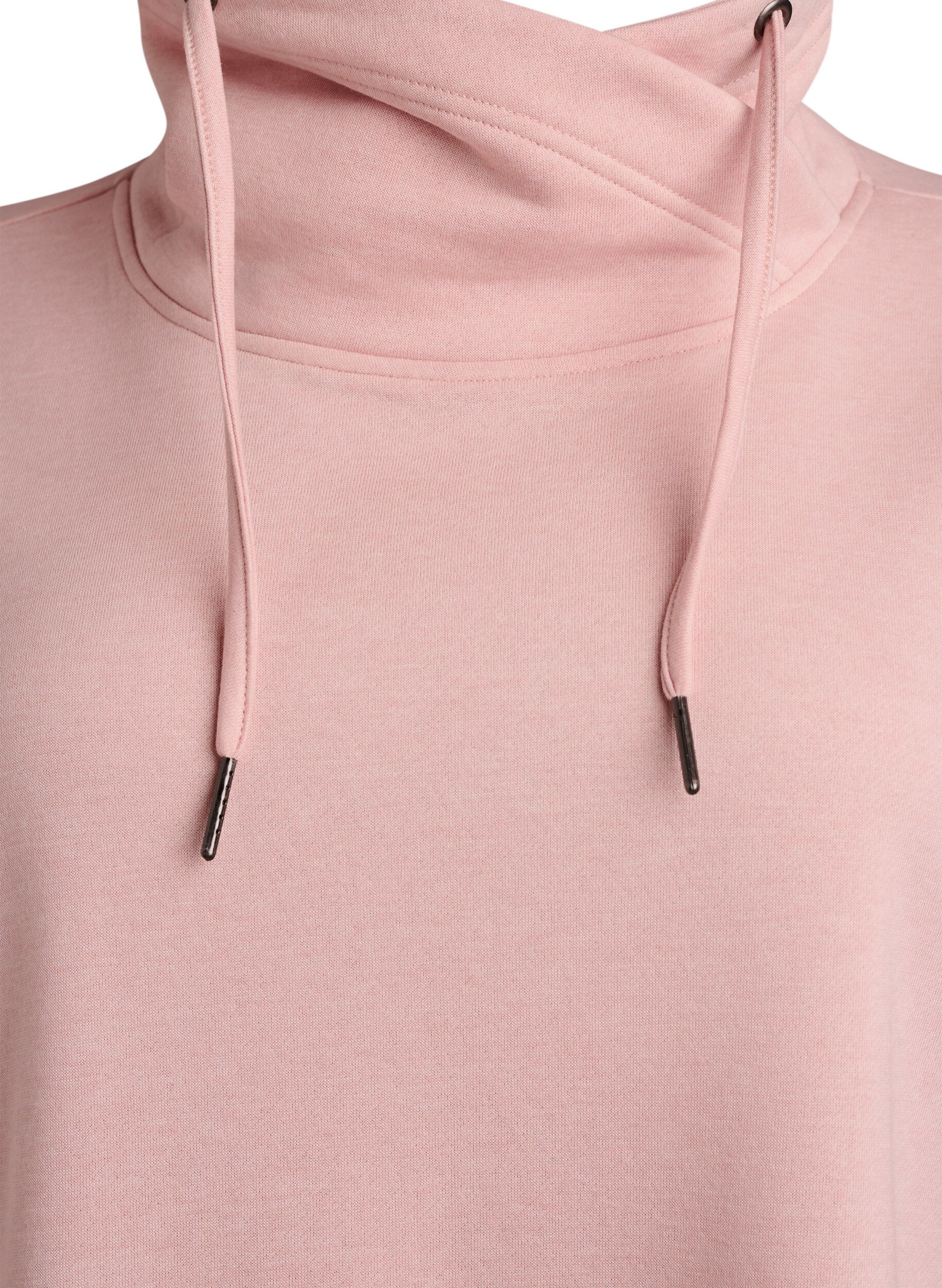 ZizzifashionShort sweatshirt dress with high collar and pockets, Red, Packshot image number 2