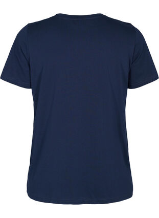 Short sleeve t-shirt with print, Navy Blazer BG, Packshot image number 1