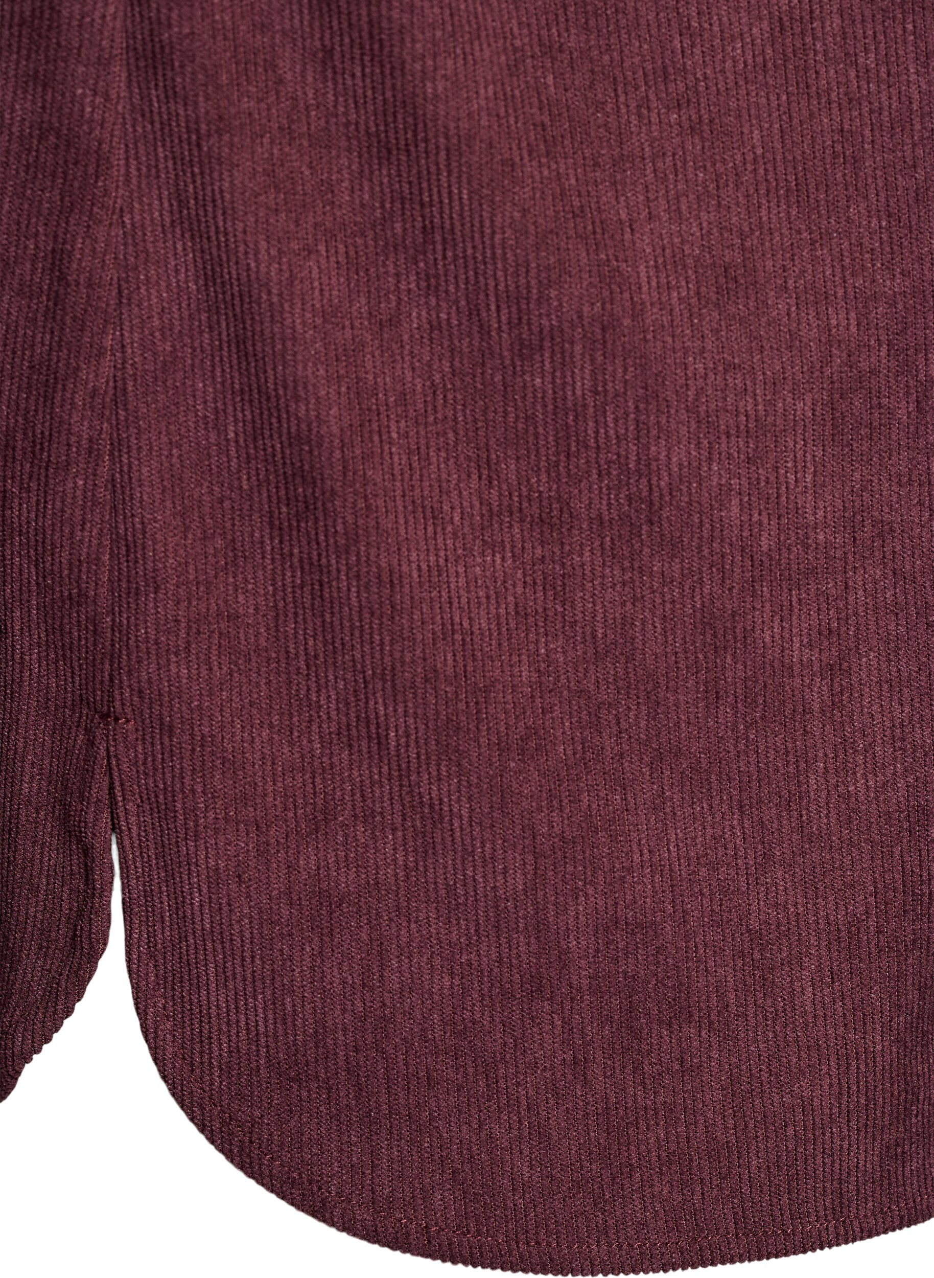 Zizzifashion Long-sleeved shirt blouse in corduroy, Dark Bordeaux, Packshot image number 3