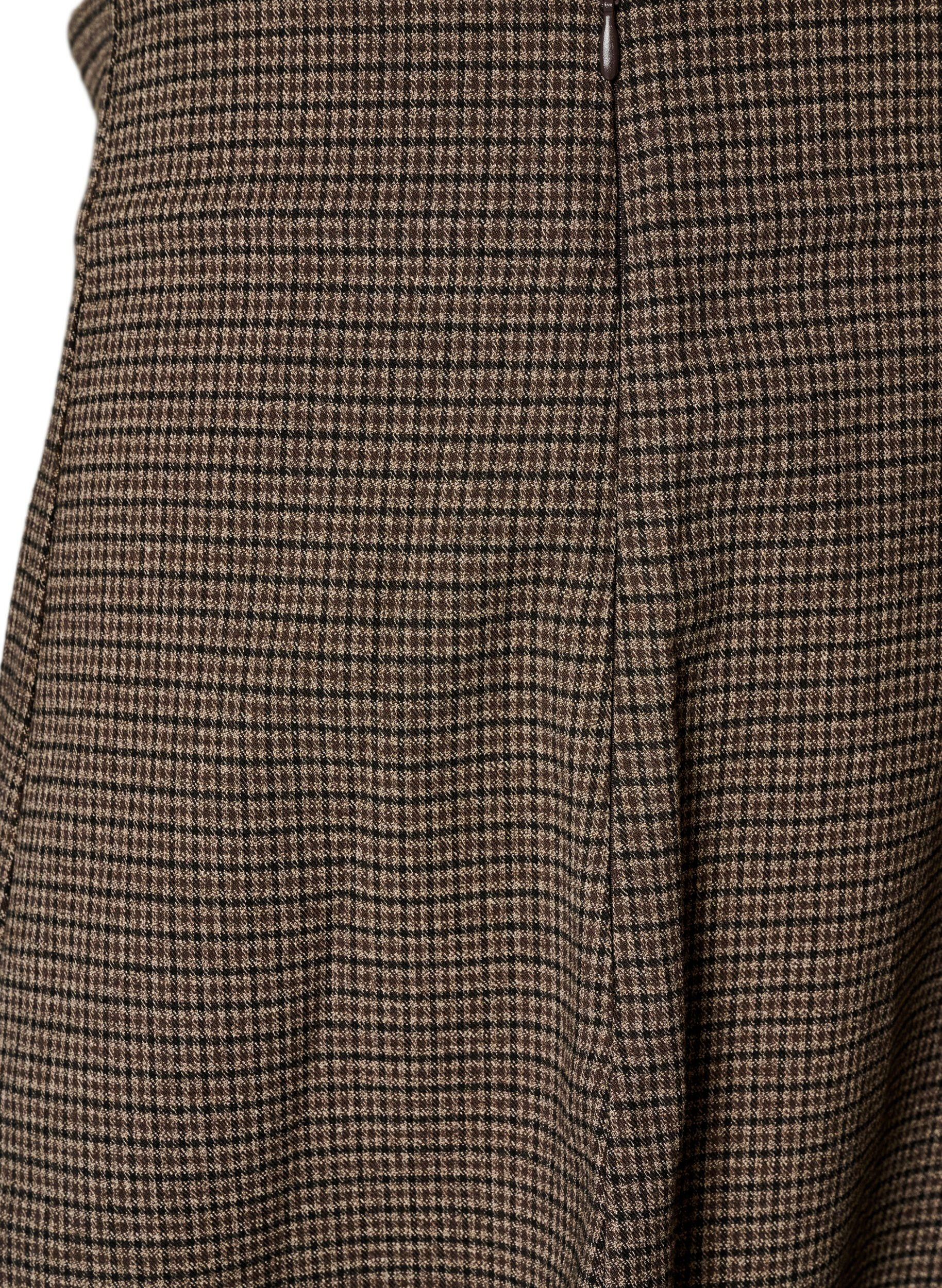 ZizzifashionSmall check A-line skirt, Brown, Packshot image number 3