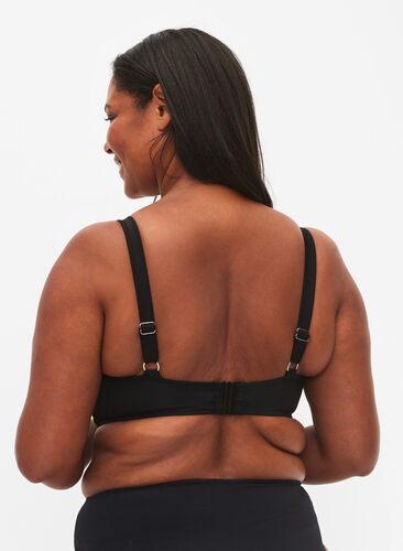 Bikini underwire bra with draping, Black, Model image number 1