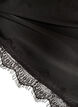 Satin scarf with lace hem, Black, Packshot image number 2