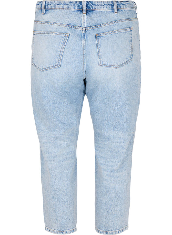 Cropped Vera jeans with studs, Light blue denim, Packshot image number 1
