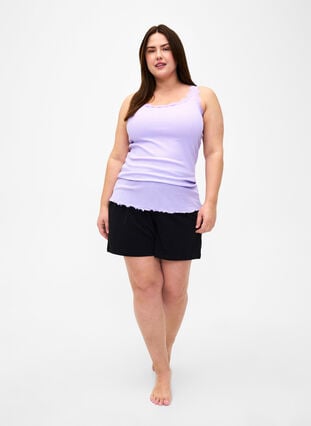 Top with lace trim, Lavender, Model image number 2