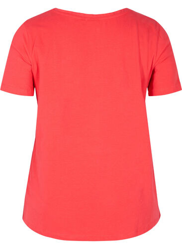 Basic plain cotton t-shirt, Hibiscus, Packshot image number 1