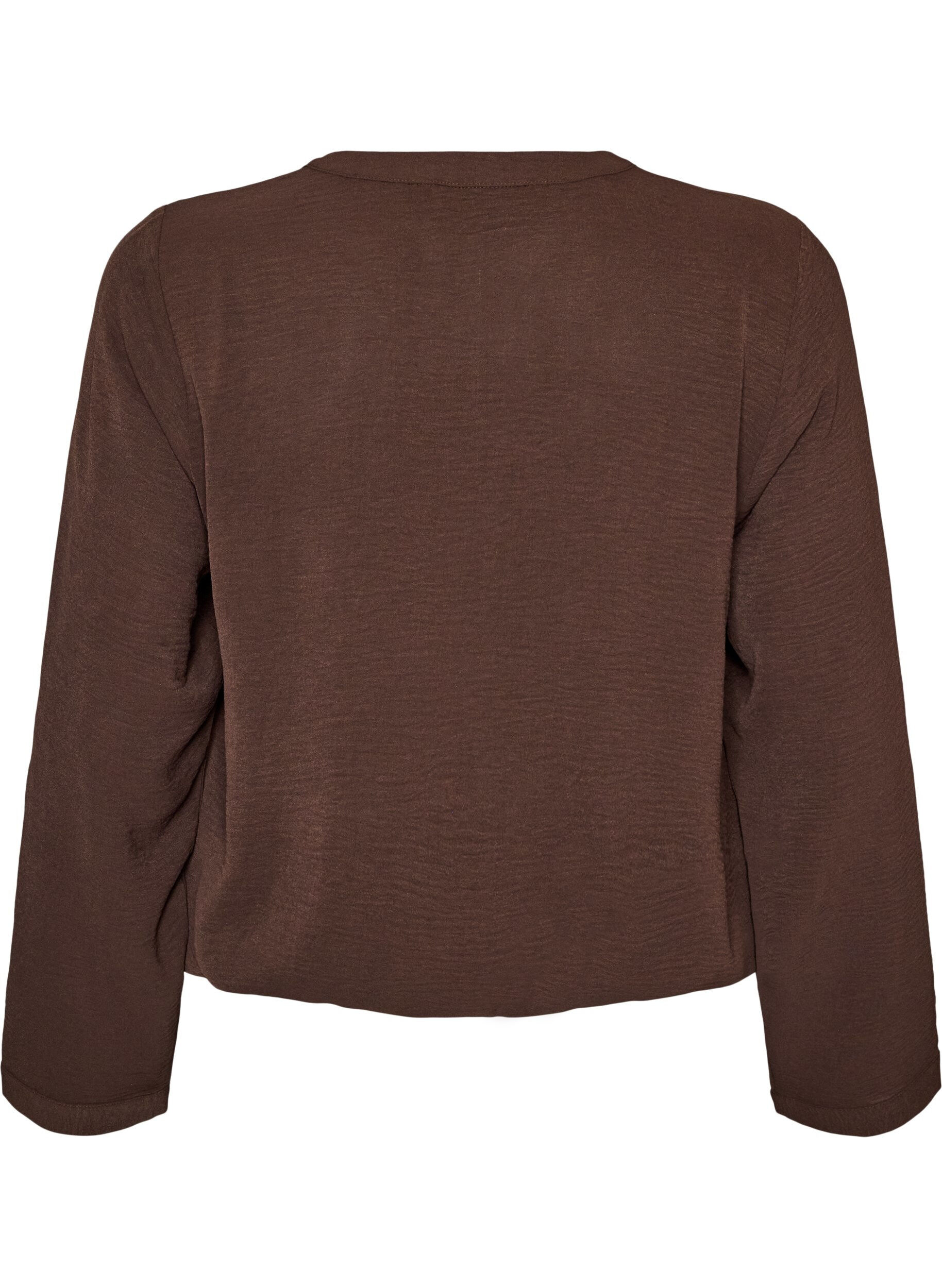 ZizzifashionBalloon silhouette blouse with V-neck, Brown, Packshot image number 1