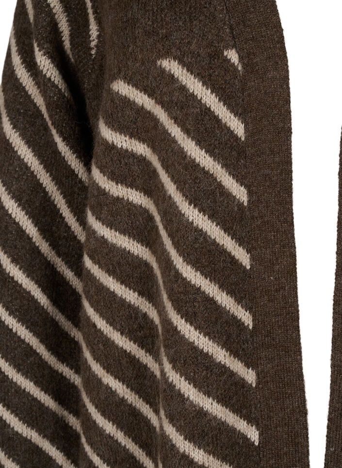 Striped knit cardigan with slit, Rain D.Mel.D.T.Mel., Packshot image number 2