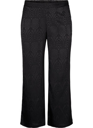 Trousers with textured pattern, Black, Packshot image number 0