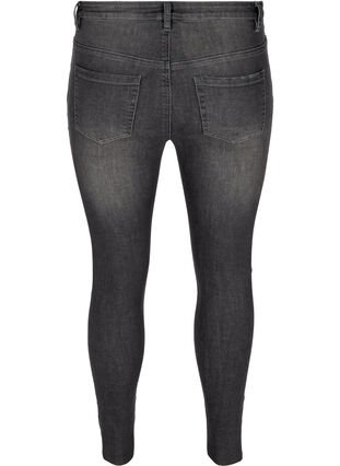 High-waisted Amy jeans with studs in the side seams, Dark Grey Denim, Packshot image number 1