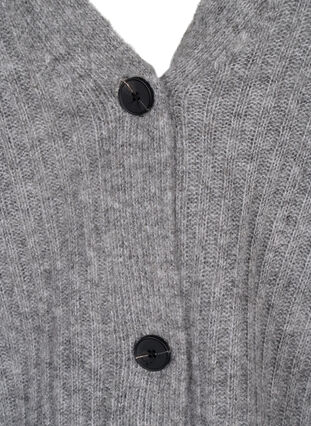 Melange cardigan in rib knit, Light Grey Melange, Packshot image number 2