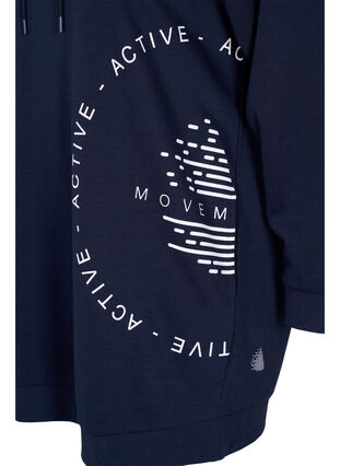 Long sweatshirt with a hood and print details, Night Sky, Packshot image number 3