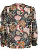 Shirt blouse with ruffles and paisley print, Black Paisley, Packshot image number 1