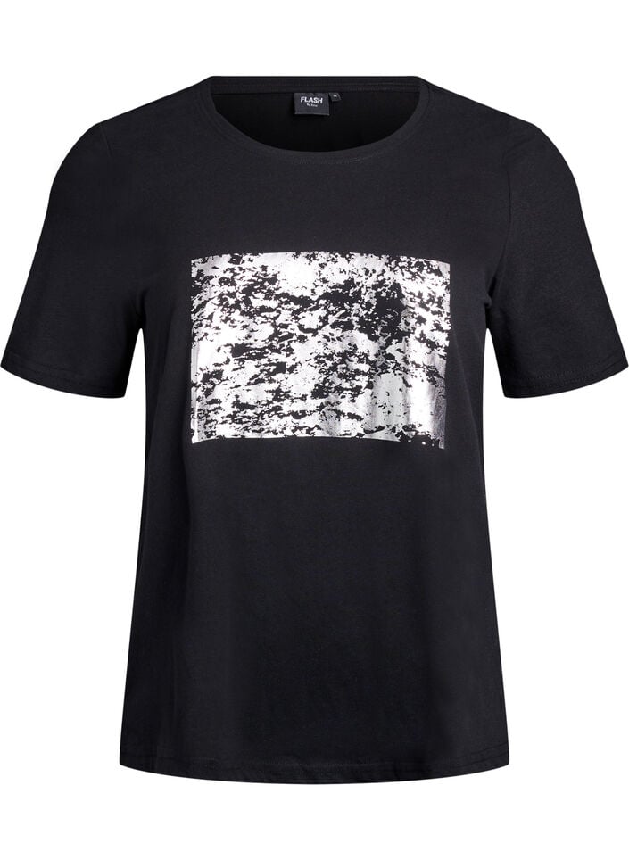 T-shirt with motif, Black, Packshot image number 0