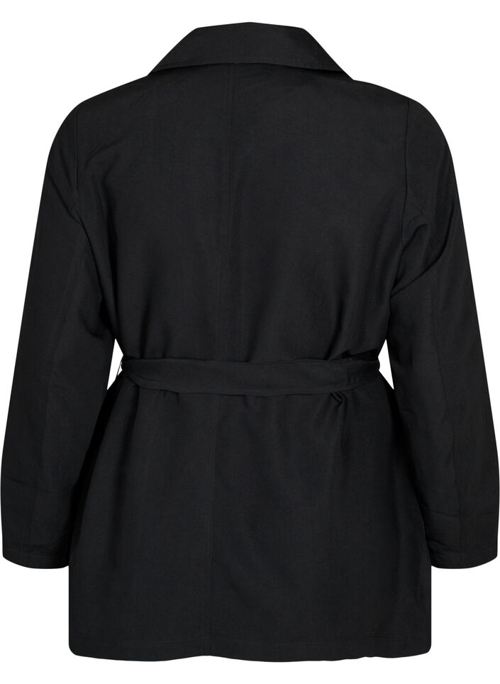 Trench coat with belt and pockets, Black, Packshot image number 1