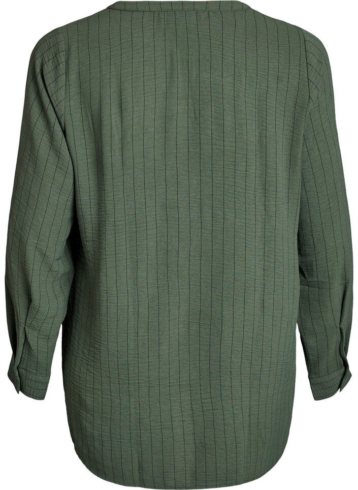 Pinstripe shirt blouse, Green, Packshot image number 1