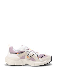 Wide fit sneakers with contrast colored drawstring detail	