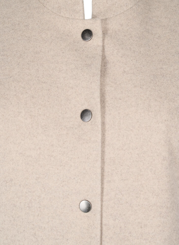 Cape jacket in a wool-look with short sleeves, Simply Taupe Mel., Packshot image number 2