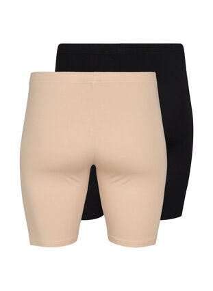 2-pack viscose cycling shorts, Frappé/Black, Packshot image number 1