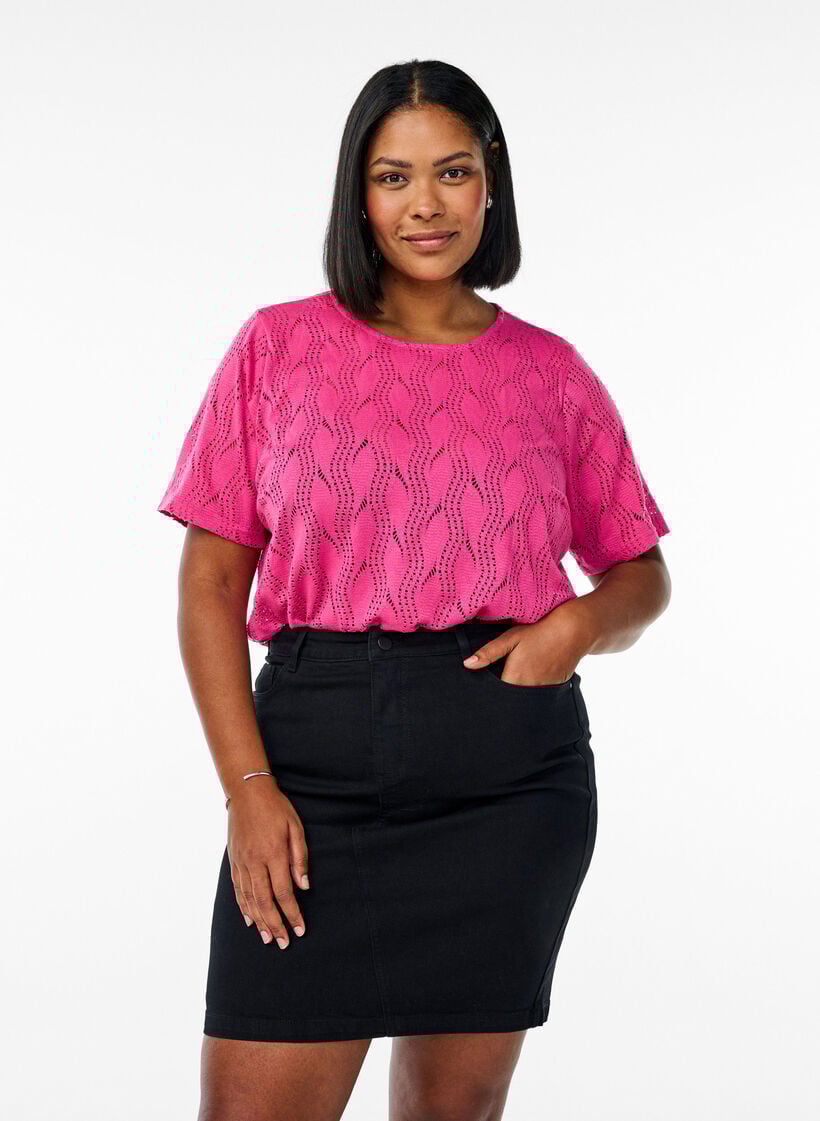 Tight-fitting denim skirt, Black, Model image number 0