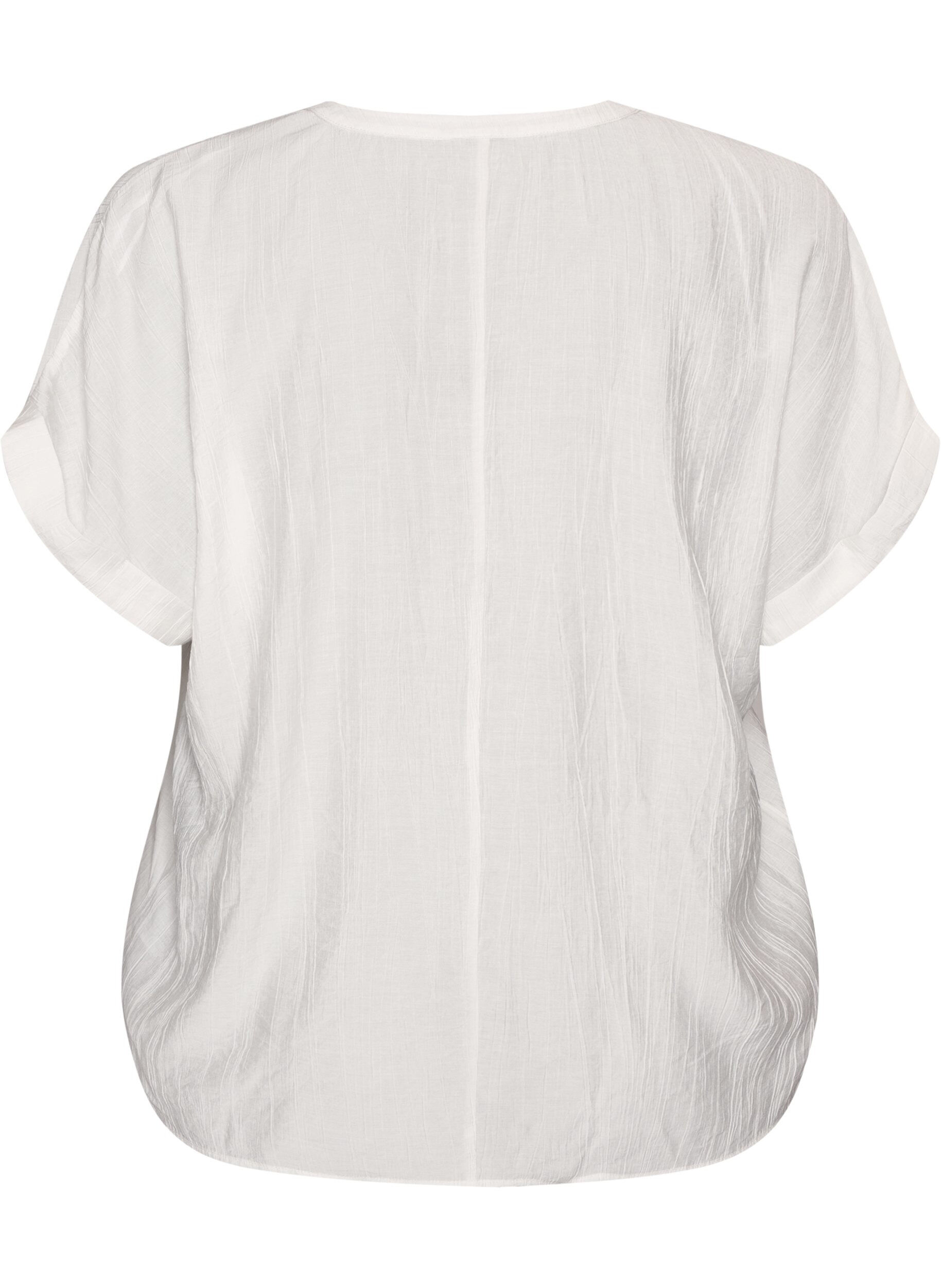 ZizzifashionViscose blouse with buttons and texture, Vanilla, Packshot image number 1
