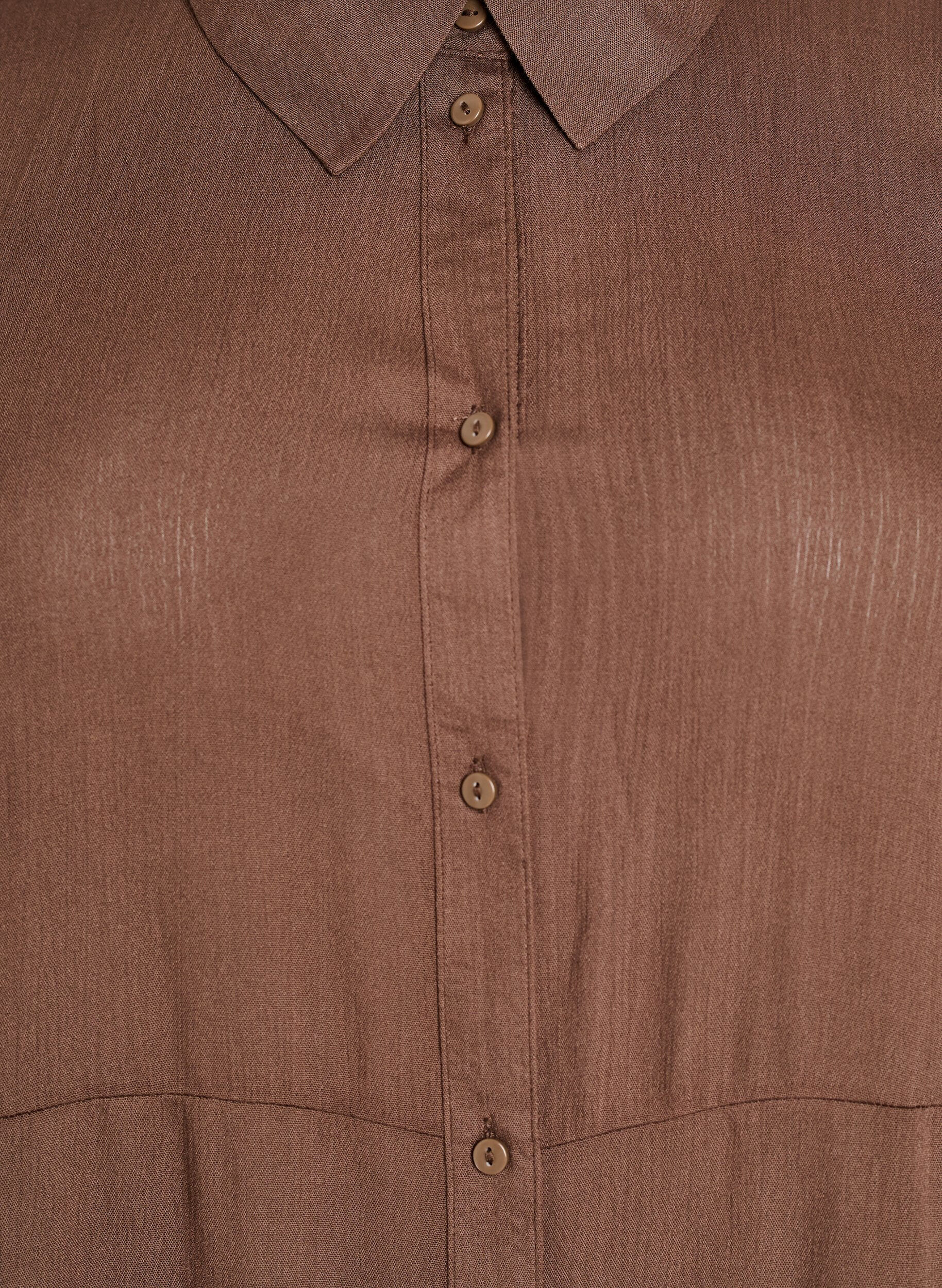 Zizzifashion Midi shirt dress with short sleeves, Rain Drum, Packshot image number 2