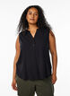 Sleeveless viscose blouse, Black, Model image number 0