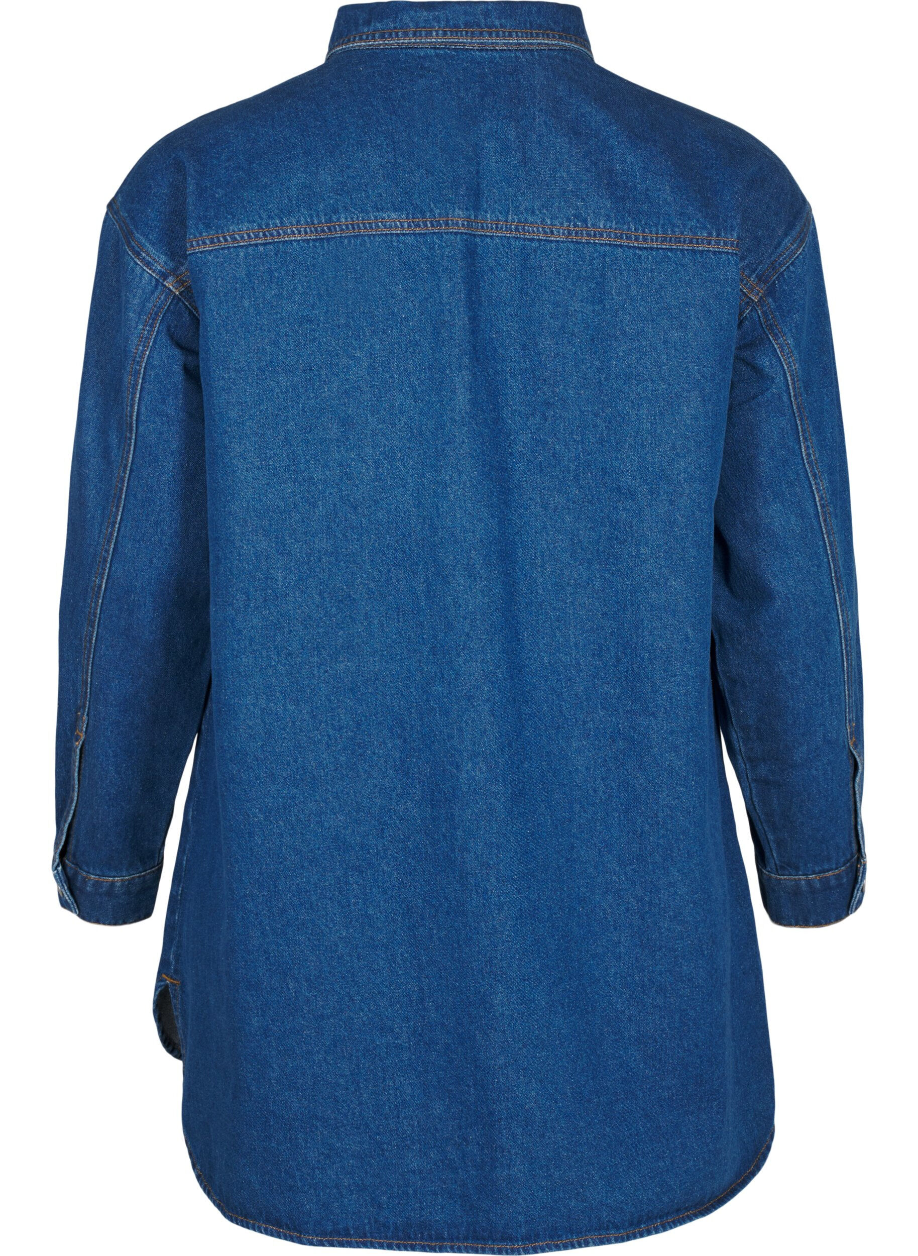 Zizzifashion Denim shirt with eyelets, Blue, Packshot image number 1