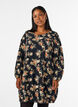 Short cotton dress with an elasticated hem and long sleeves, Black, Model image number 0