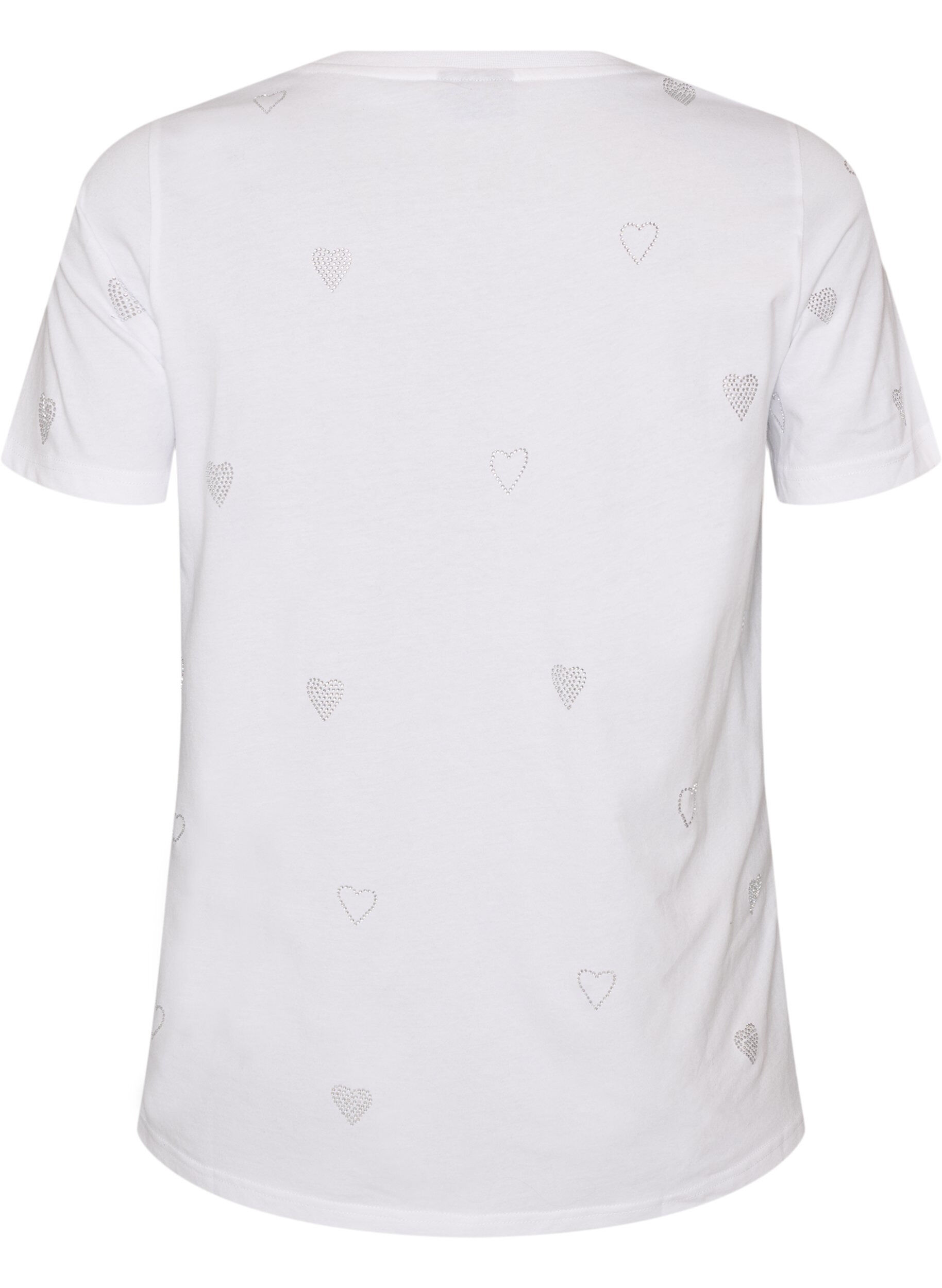 ZizzifashionOrganic cotton t-shirt with hearts, White, Packshot image number 1